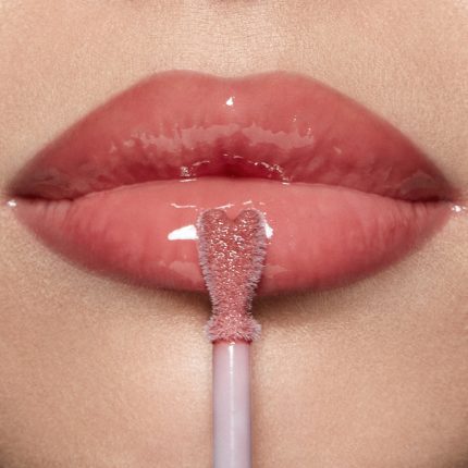 Collagen Lip Bath - Pillow Talk Medium on fair skin tone model