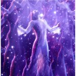 Model wearing Cosmic Power: Spicy Amber Perfume