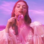 Model wearing Love Frequency fragrance
