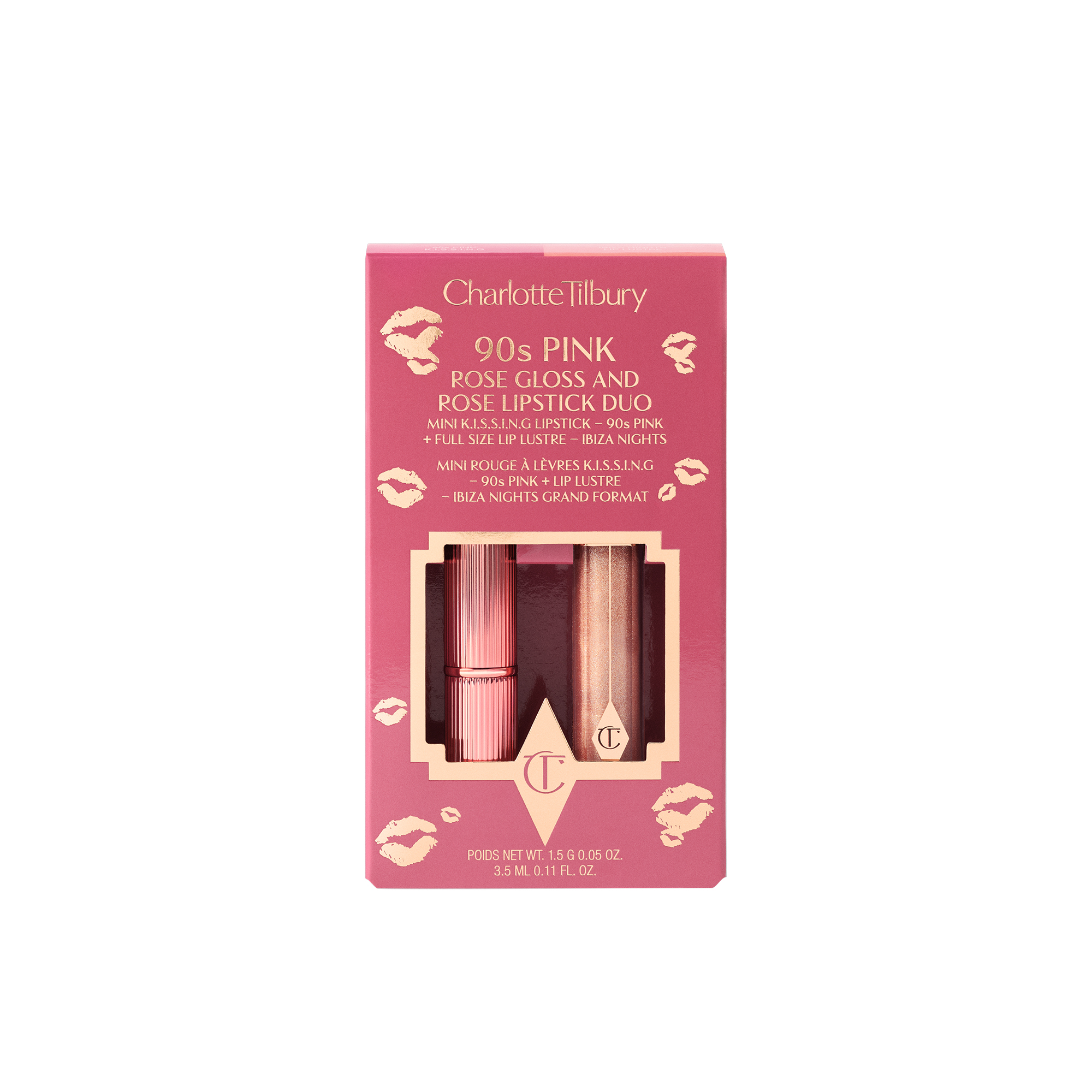 Lip Gloss & Mini Lipstick Kit in 90s Pink