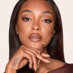 Jourdan Dunn wearing a lip contour look using Super Nudes Lip Cheat Contour Duo