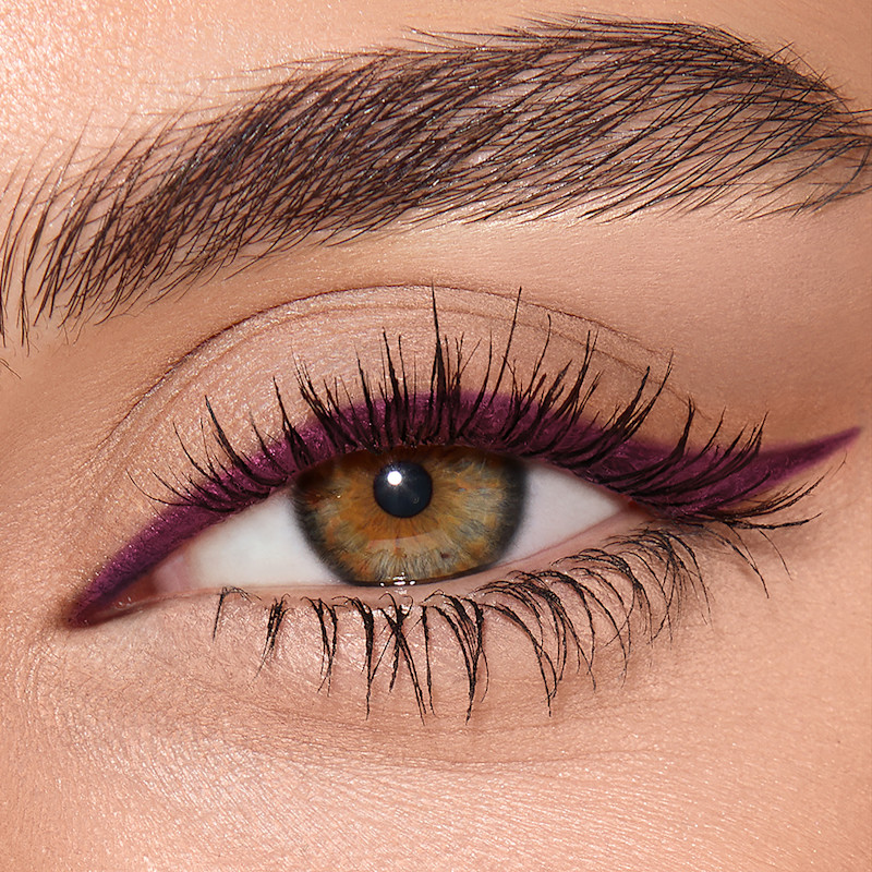 Fig Smoulder purple eyeliner eye close up