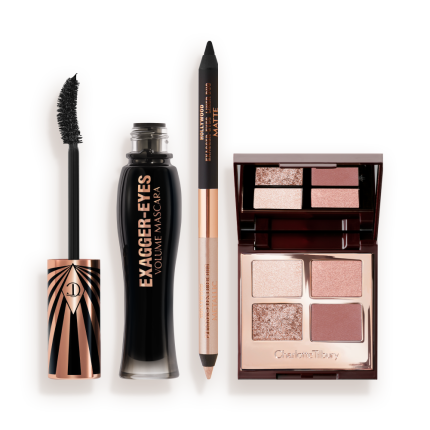 Exagger-Eyes Volume Mascara, Hollywood Exagger-Eyes Liner Duo & Bigger, Brighter Eyes Palette in Exagger Eyes