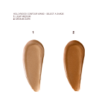 Swatches of two liquid contour wands in light brown and chocolate brown.