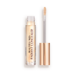 Light beige radiant concealer in a glass tube with its gold-coloured lid with a doe-foot end next to it, and text on the tube that reads, 'Beautiful Skin Concealer'