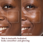 magic cream - before and after hydration infographic - model Mandy