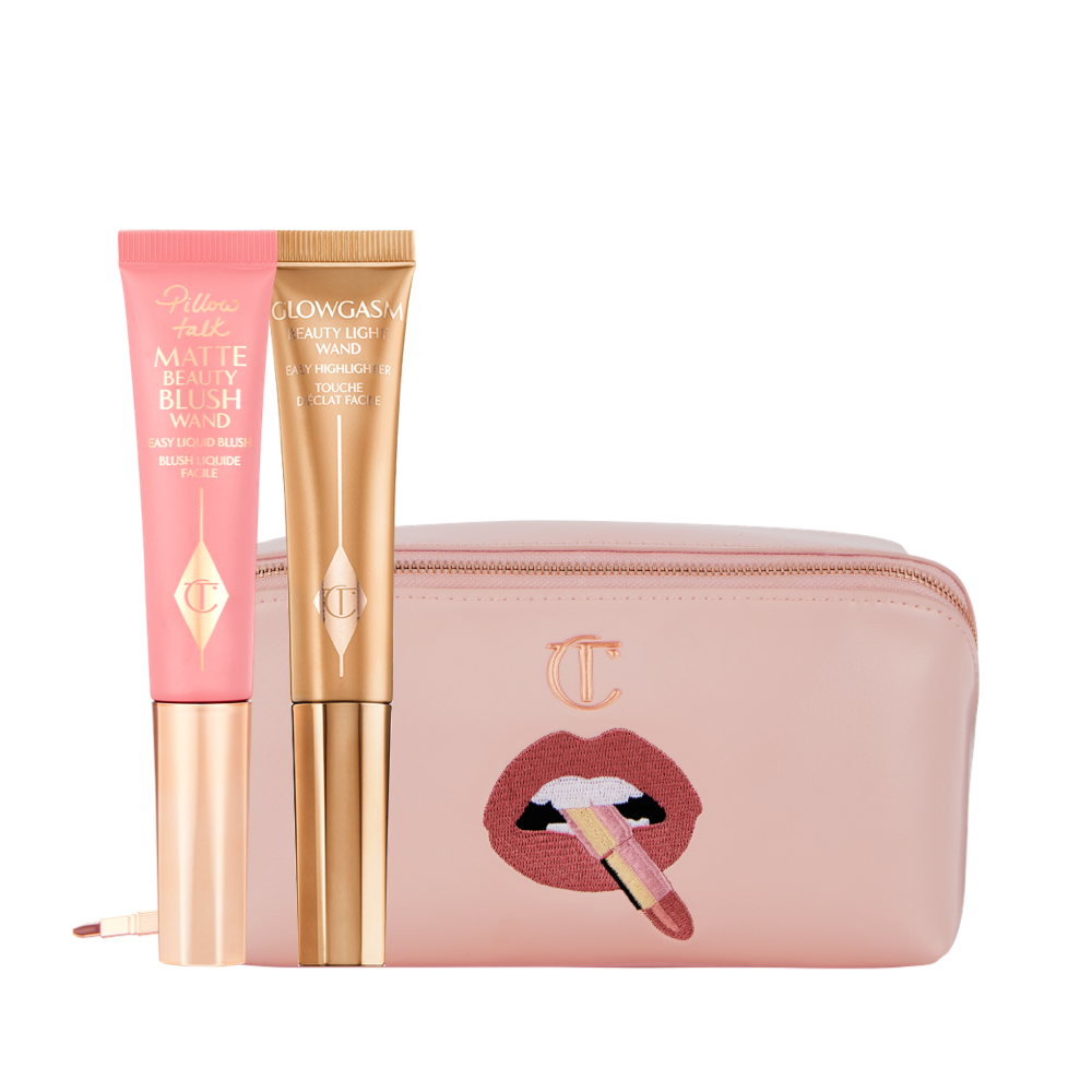 Beauty_Blush_Wand__Beauty_Light_Wand_and_Makeup_Bag_Bundle a liquid blush, liquid highlighter and makeup bag
