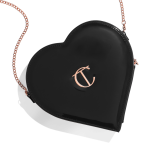 Charlotte's heart shaped bag in black - closed