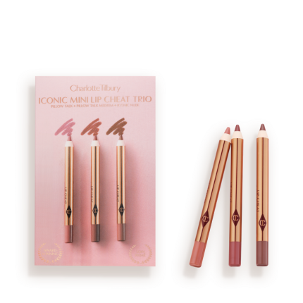 Shop Charlotte's Iconic Lip Cheat Trio and line your lips with 3 iconic Charlotte Tilbury shades including award-winning Pillow Talk, Pillow Talk Medium and Iconic Nude.