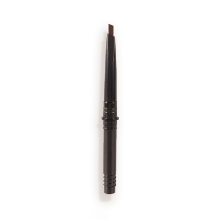 An open, medium-brown-coloured eyebrow tint refill with a black-coloured body.