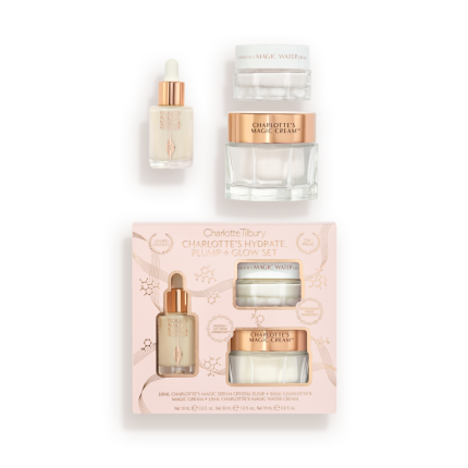 Charlottes Hydrate Plump & Glow Set packshot with products