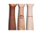 Arm swatches of copper and warm-rust eyeliners on fair, tan, and medium skin tones.