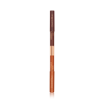 A closed, double-sided eyeliner pen with half of the outside a copper colour and the other half a warm rust.
