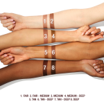 Arm swatch of all Hollywood Contour Wand Easy Liquid Contour shades