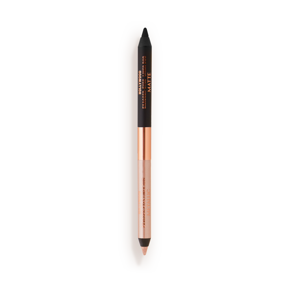HFF-LINER-OPEN_BLACK-TOP__1_ Black and champagne-nude eyeliner duo pencil in nude beige and black-colour scheme.