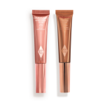 Medium-pink liquid blush wand and glowy brown contour wand.