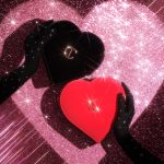 Charlotte's heart shaped bag in Black and Red