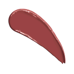 Swatch of reddish, rose-pink lipstick with a satin finish.