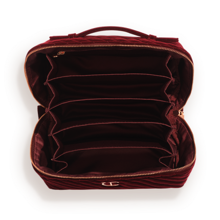 Makeup Bag of Dreams Makeup Organiser: Large Compartmentalised Velvet Makeup Bag
