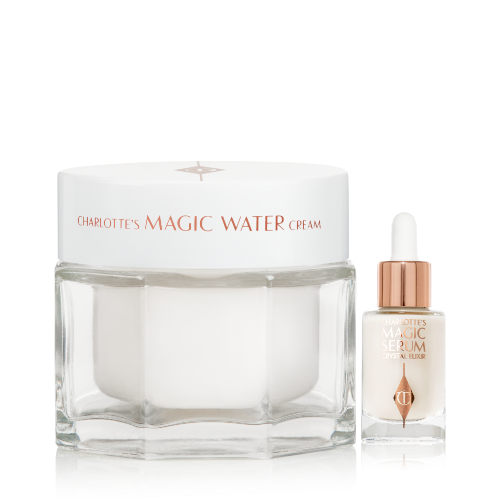 MWC___SERUM Magic Water Cream packaging and Magic Serum on white background