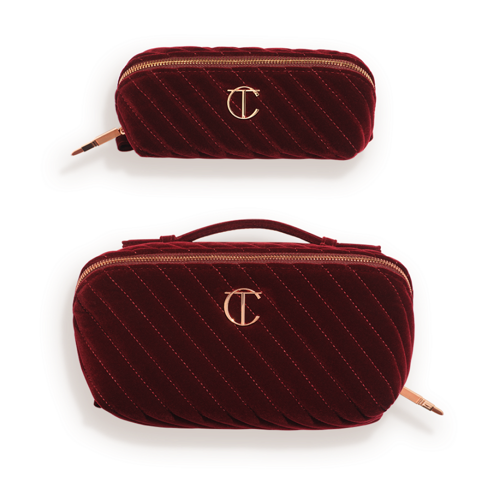 MakeupBag_Duo Makeup Bag of Dreams Makeup Organiser Duo: Large and Mini Compartmentalised Velvet Makeup Bags