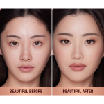 Model before and after wearing Pillow Talk