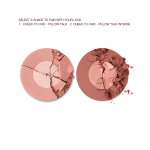 Two different, shimmery powder blushes in shades of pink and rose gold, crushed up, and placed side by side.