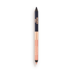 A double-sided eyeliner pencil in jet black and nude beige.