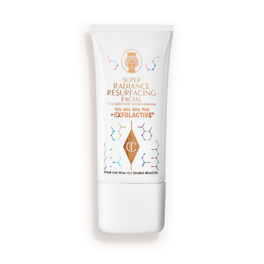 Super_Radiance_Facial_Resurfacer An exfoliating, wash-off, chemical mask in a white-coloured tube.