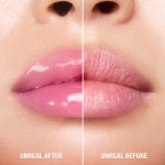 UNREAL LIP OILS PINK WATERMELON BEFORE AND AFTER