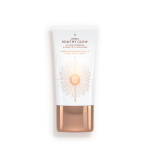 White rectangle bottle with a rose gold lid.