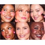 6 different skin-toned models wearing 6 different blush shades.